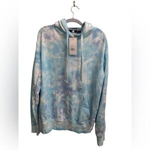 Pennant Sportswear Light Blue & White Tie-Dye Hoodie lacrosse Dog Size Medium
